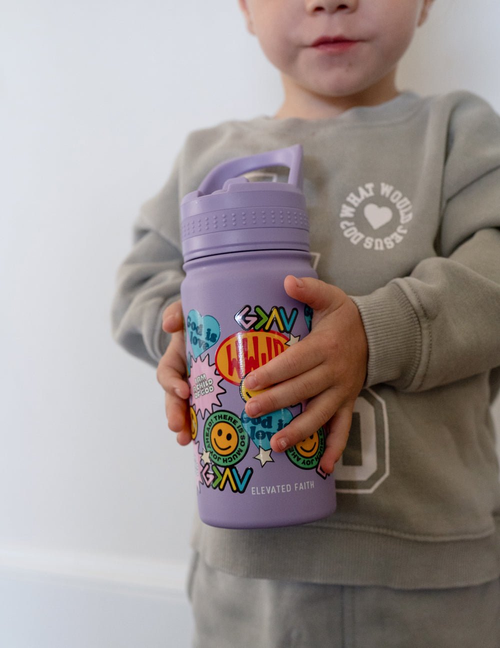 Sticker Collage Kids Water Bottle - Two & Gathered