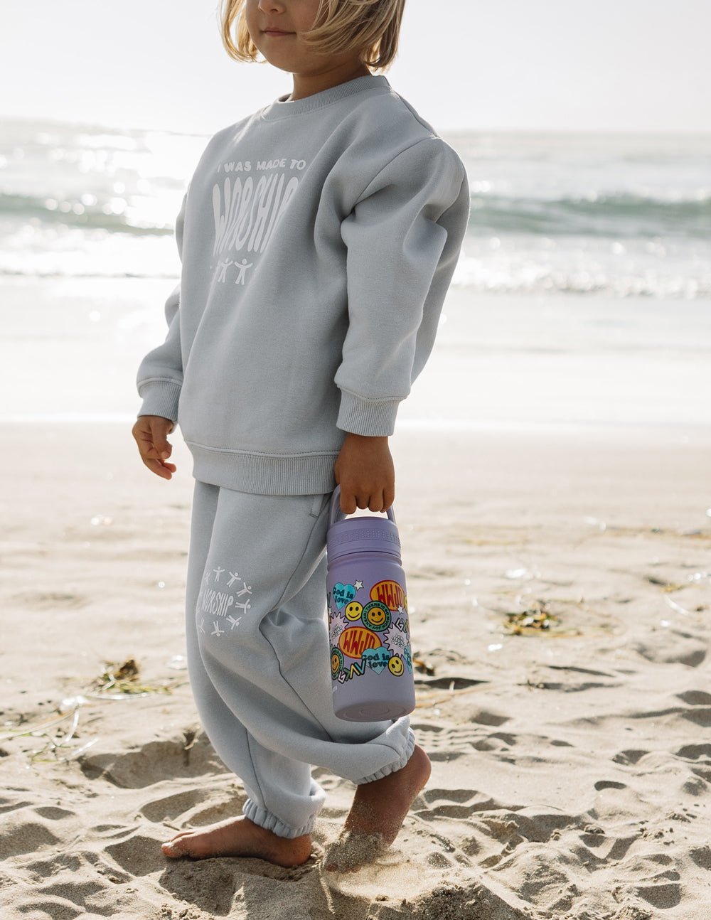 Sticker Collage Kids Water Bottle - Two & Gathered