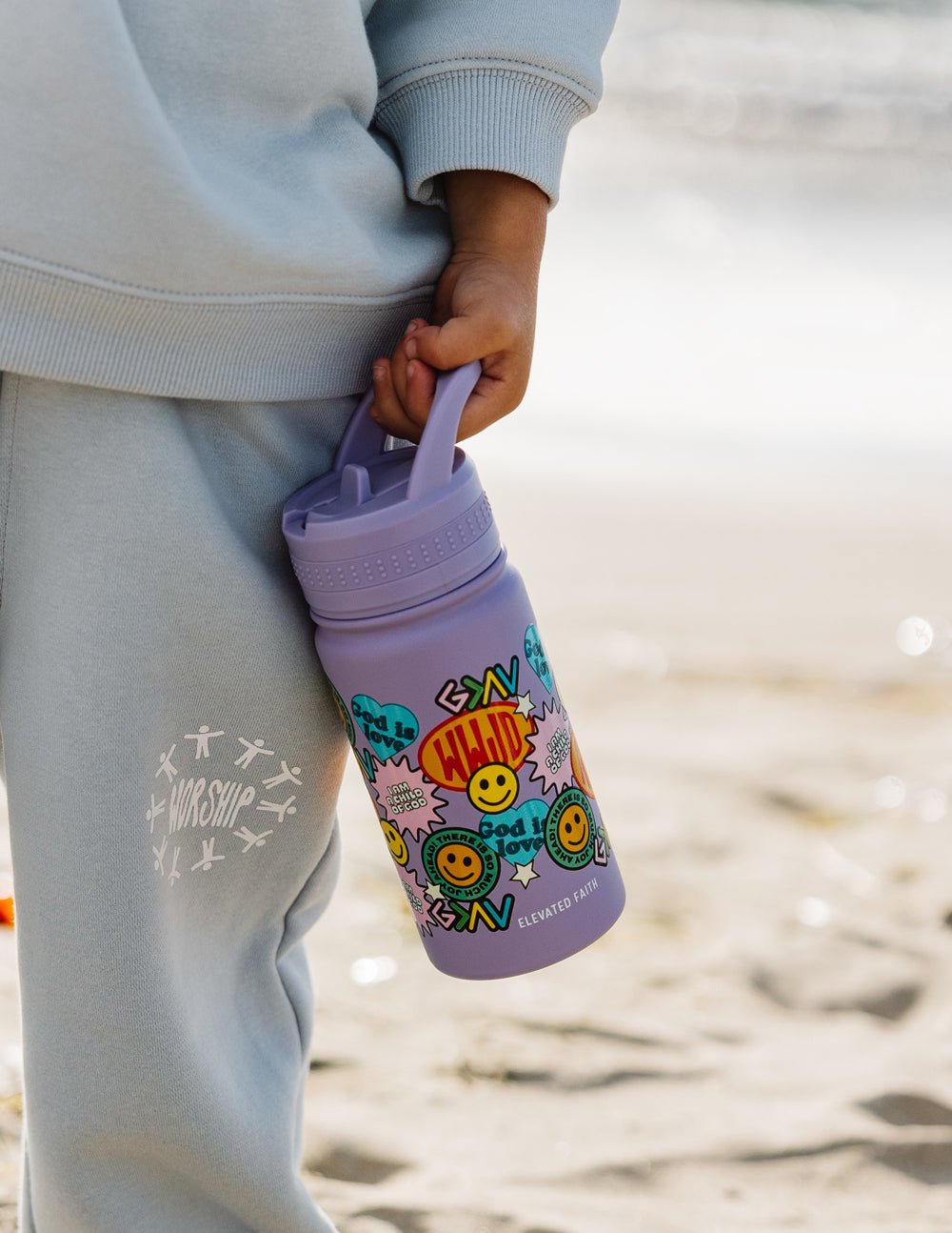 Sticker Collage Kids Water Bottle - Two & Gathered