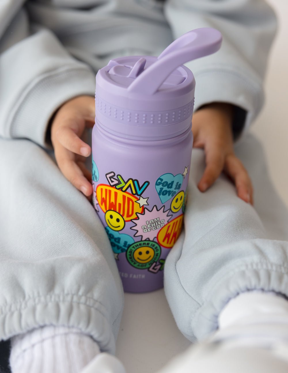 Sticker Collage Kids Water Bottle - Two & Gathered