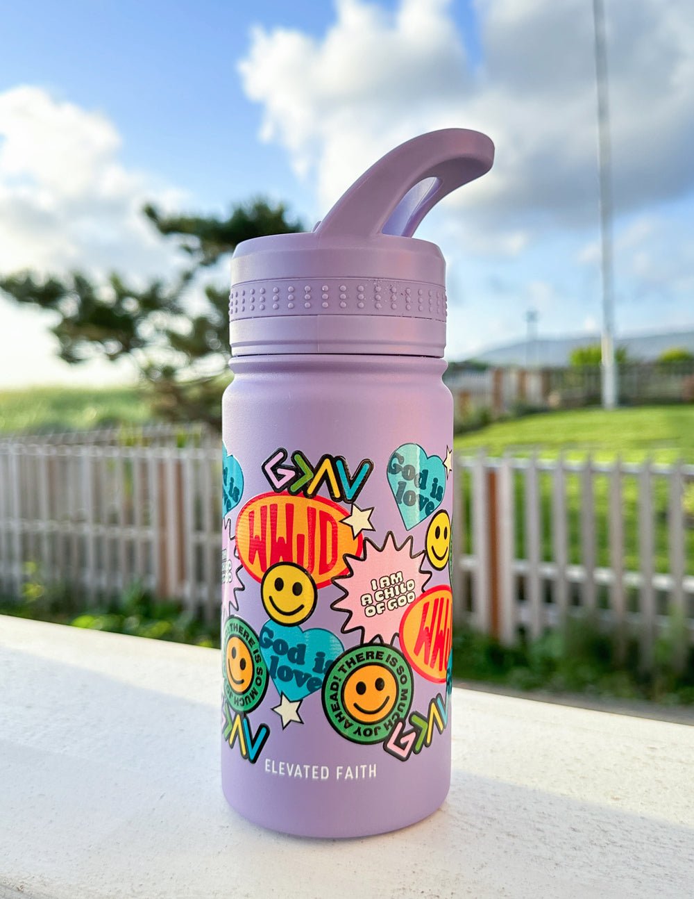 Sticker Collage Kids Water Bottle - Two & Gathered