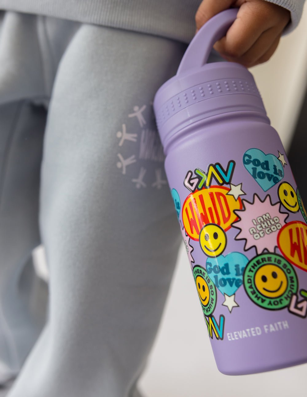 Sticker Collage Kids Water Bottle - Two & Gathered