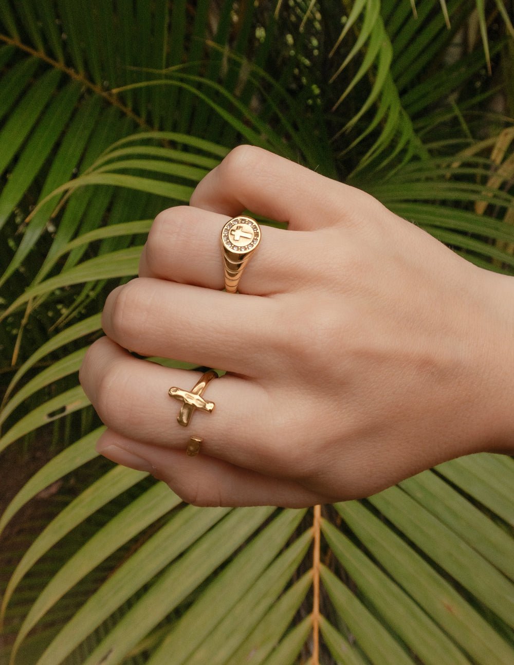 Textured Wrapped Cross Ring - Two & Gathered