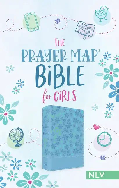 The Prayer Map Bible for Girls Nlv [Sky Blue Shimmer] - Imitation Leather - Two & Gathered