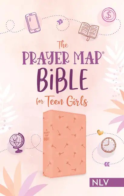 The Prayer Map Bible for Teen Girls Nlv [Coral Dandelions] - Imitation Leather - Two & Gathered