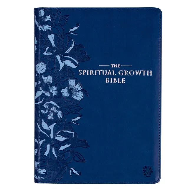 The Spiritual Growth Bible, Study Bible, NLT - New Living Translation Holy Bible, Faux Leather, Navy - Leather - Two & Gathered