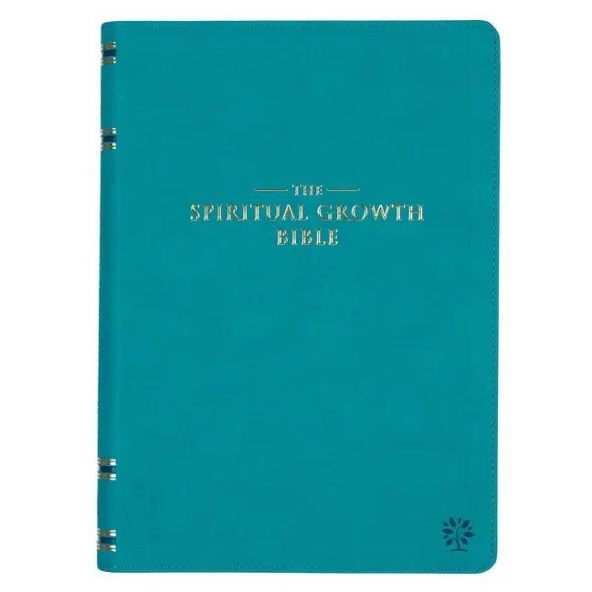 The Spiritual Growth Bible, Study Bible, NLT - New Living Translation Holy Bible, Faux Leather, Teal - Leather - Two & Gathered