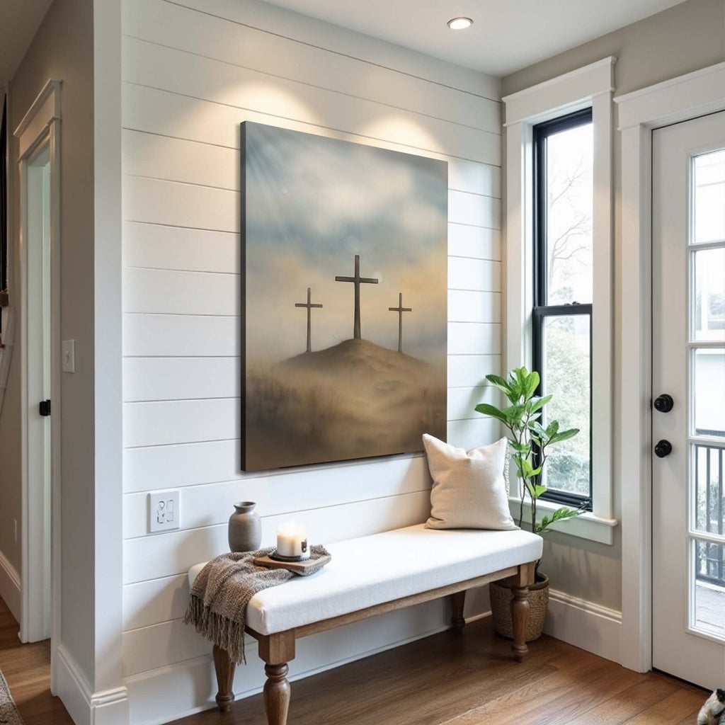 Three Crosses on Calvary Faith Wall Art II - Two & Gathered