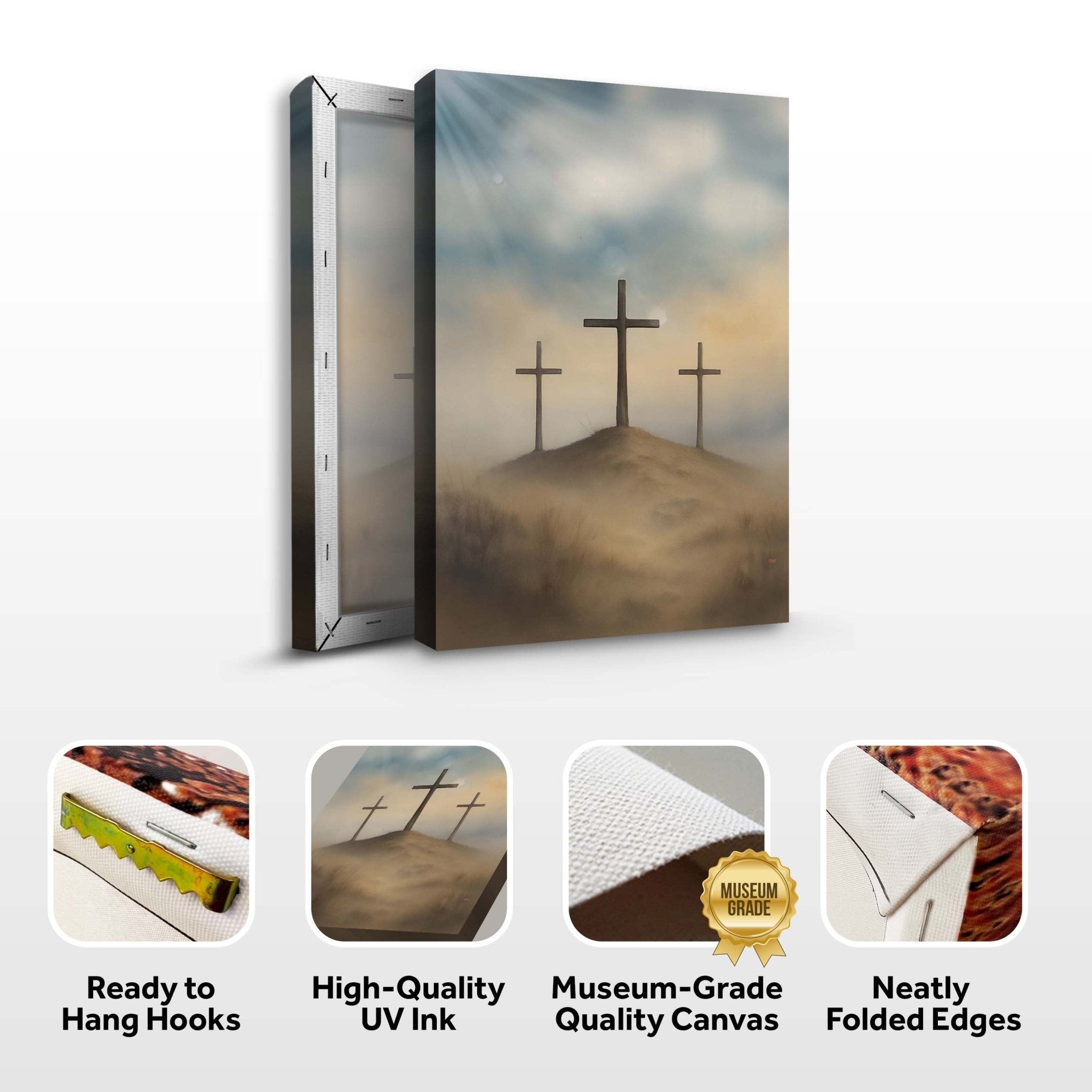 Three Crosses on Calvary Faith Wall Art II - Two & Gathered