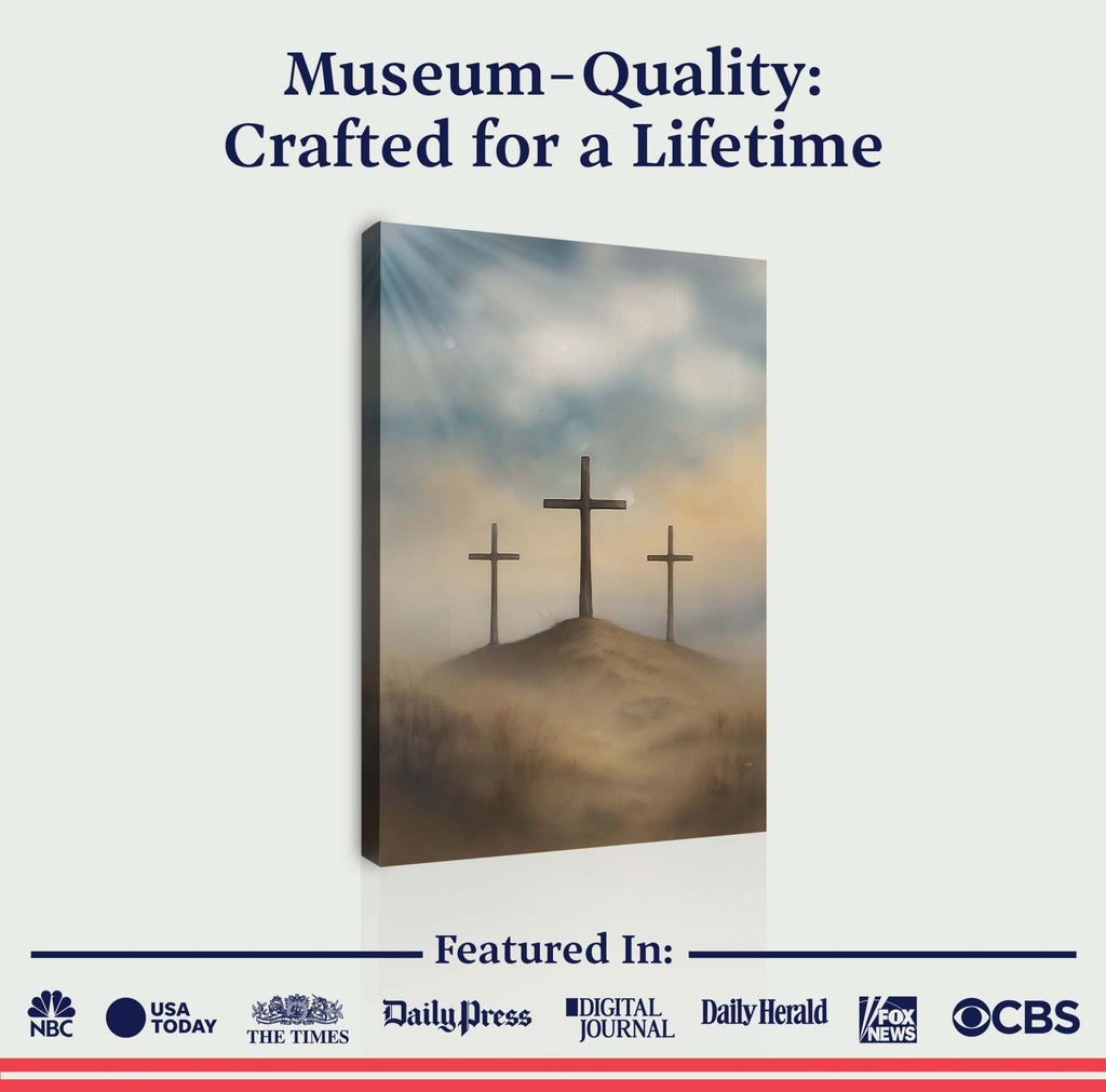 Three Crosses on Calvary Faith Wall Art II - Two & Gathered