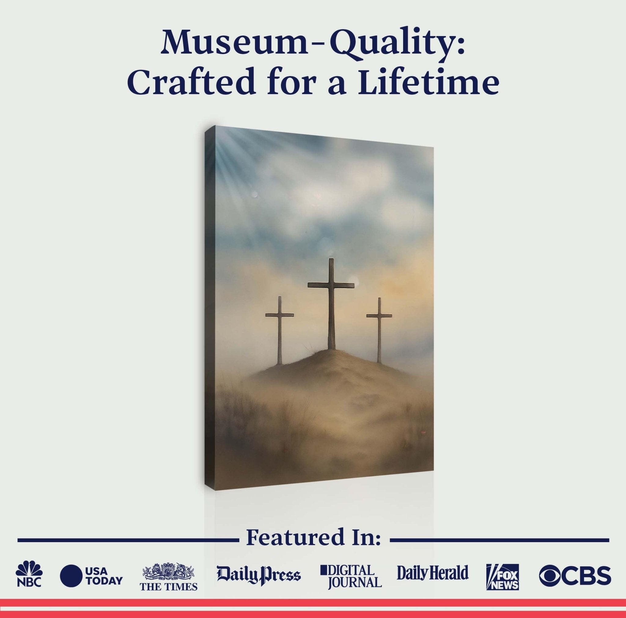 Three Crosses on Calvary Faith Wall Art II - Two & Gathered