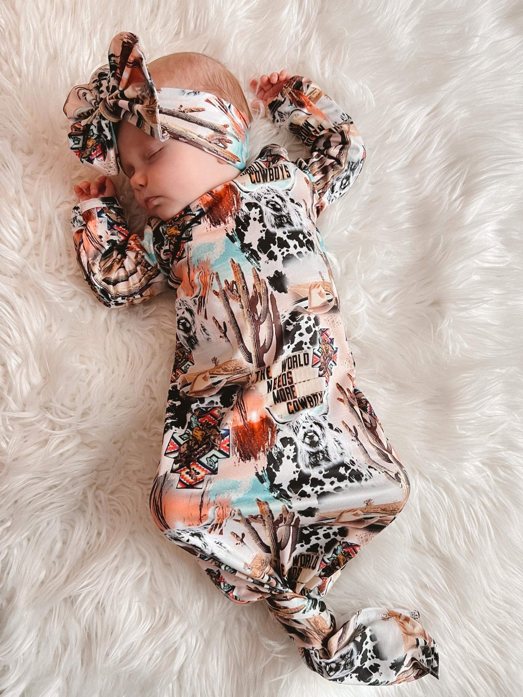 Western collage gown and headband set - Two & Gathered