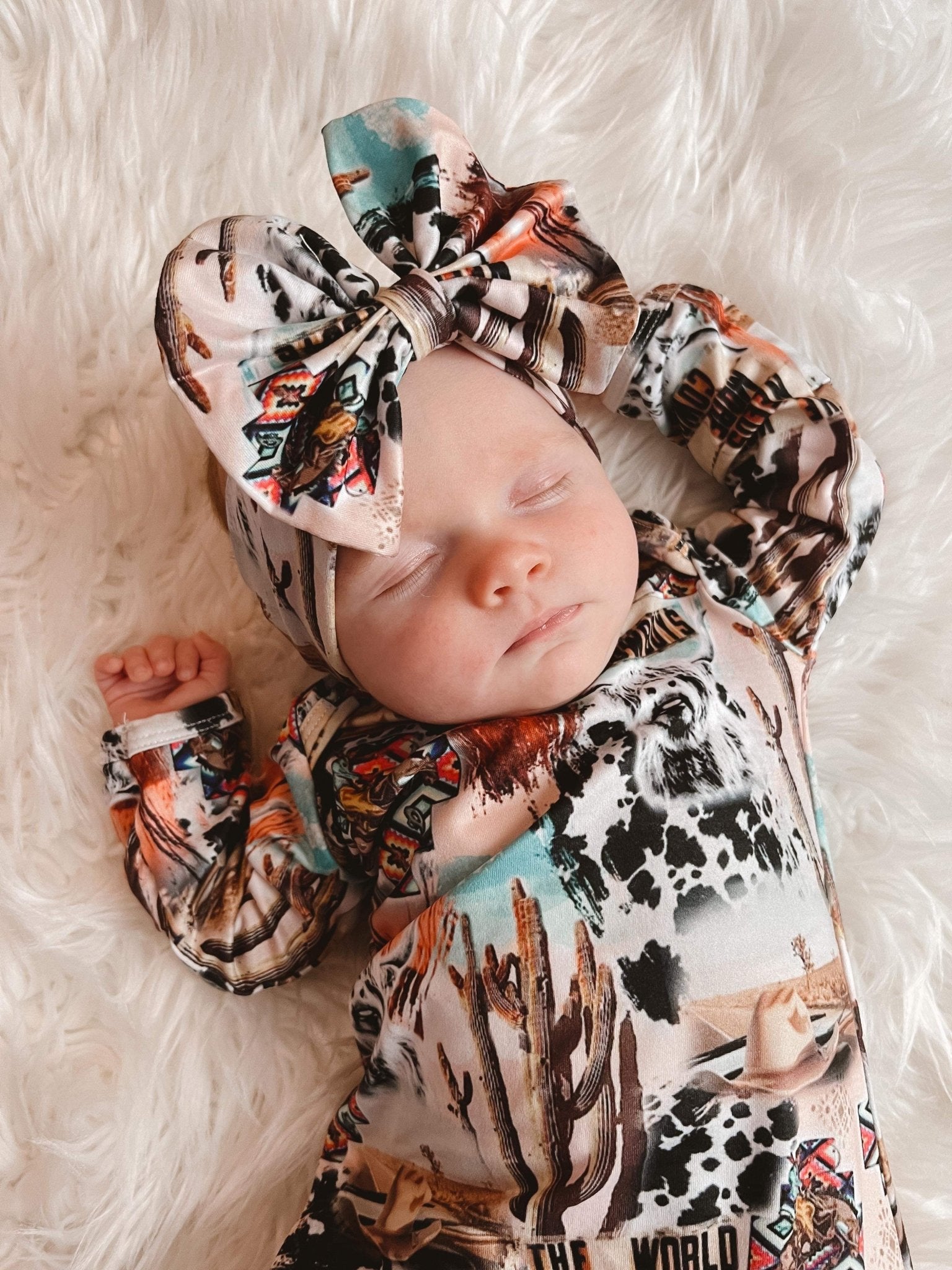Western collage gown and headband set - Two & Gathered