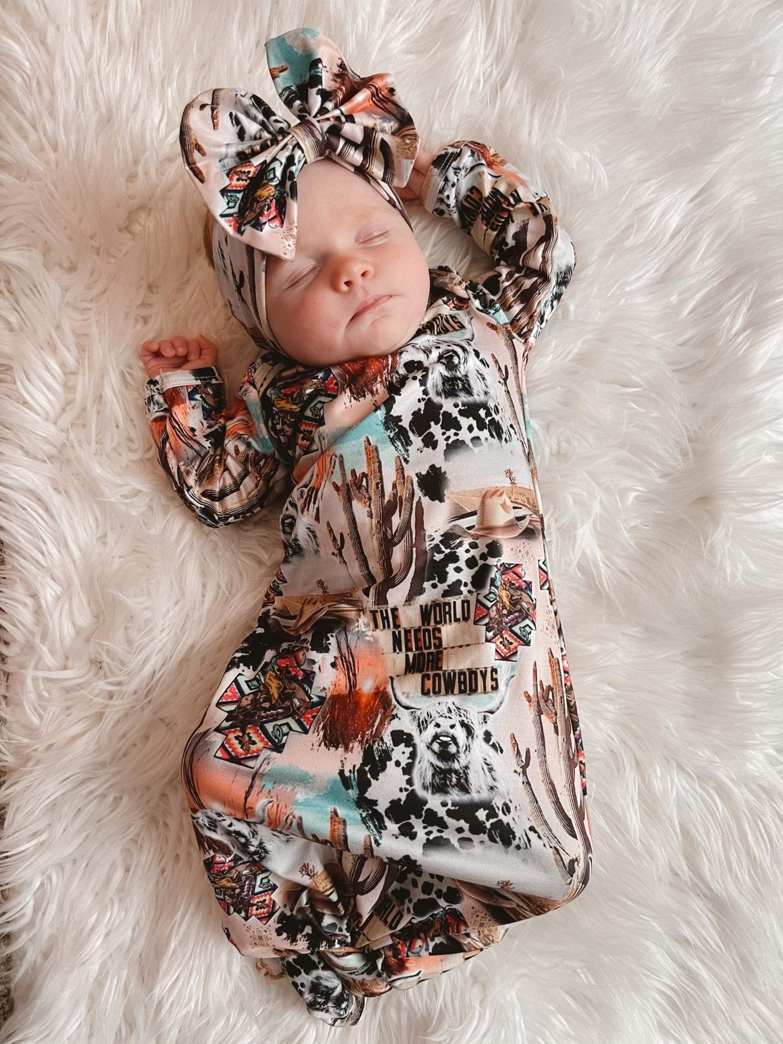 Western collage gown and headband set - Two & Gathered