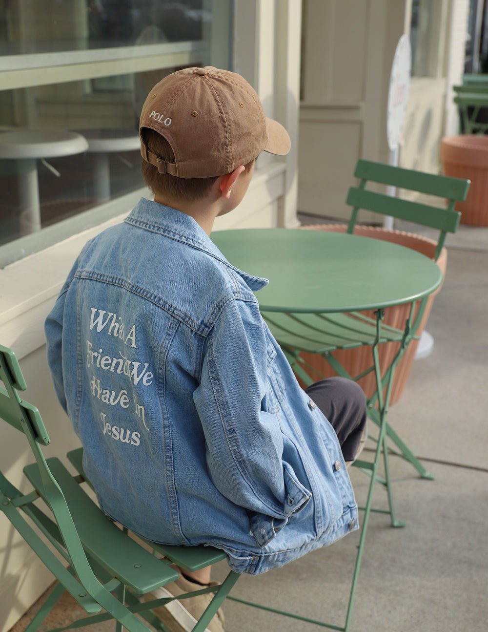 What a Friend in Jesus Kids Denim Jacket - Two & Gathered