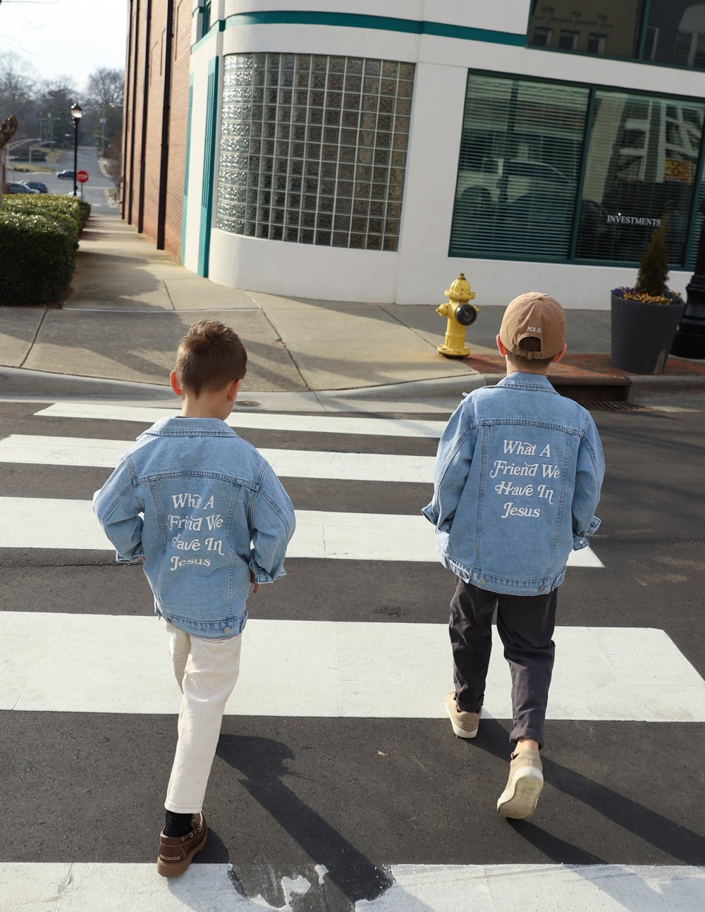 What a Friend in Jesus Kids Denim Jacket - Two & Gathered