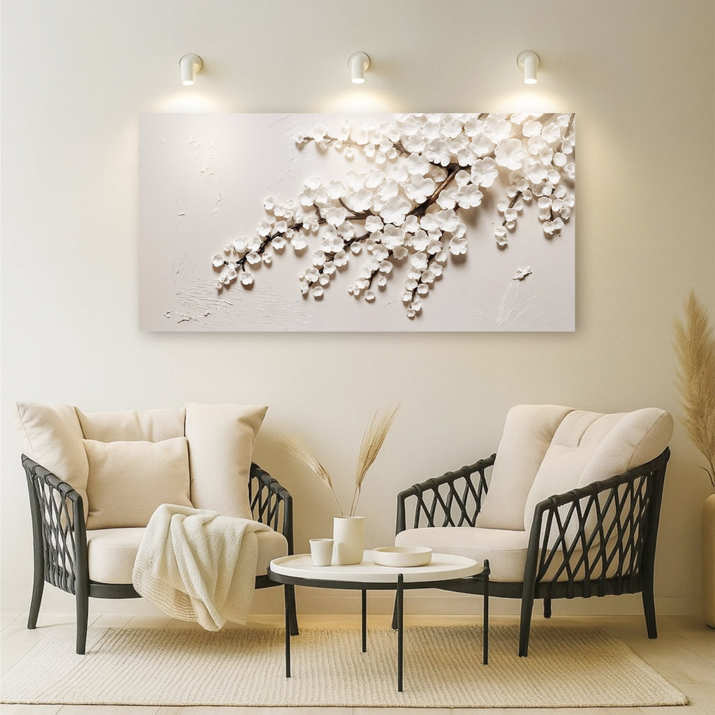 White Cherry Blossom Wall Art - Two & Gathered