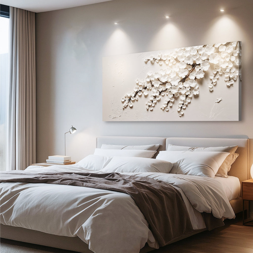 White Cherry Blossom Wall Art - Two & Gathered