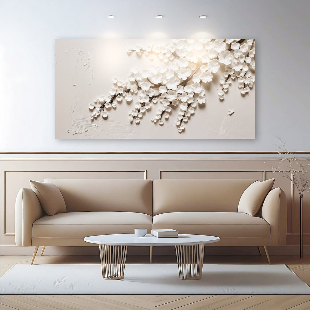 White Cherry Blossom Wall Art - Two & Gathered