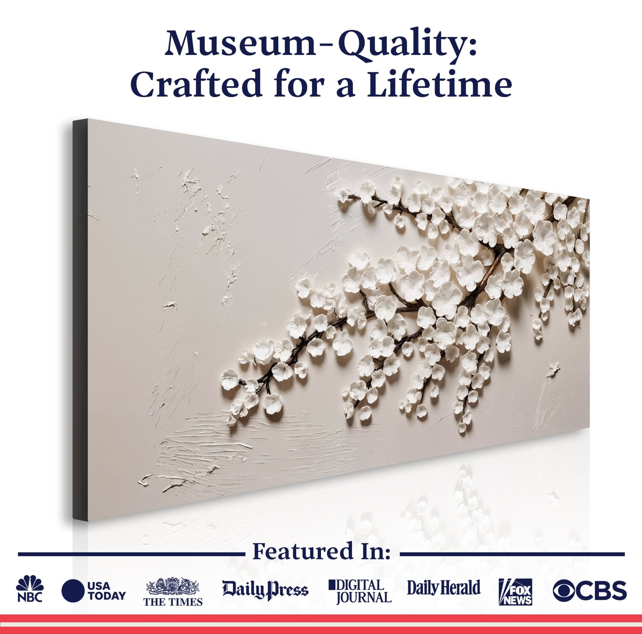 White Cherry Blossom Wall Art - Two & Gathered
