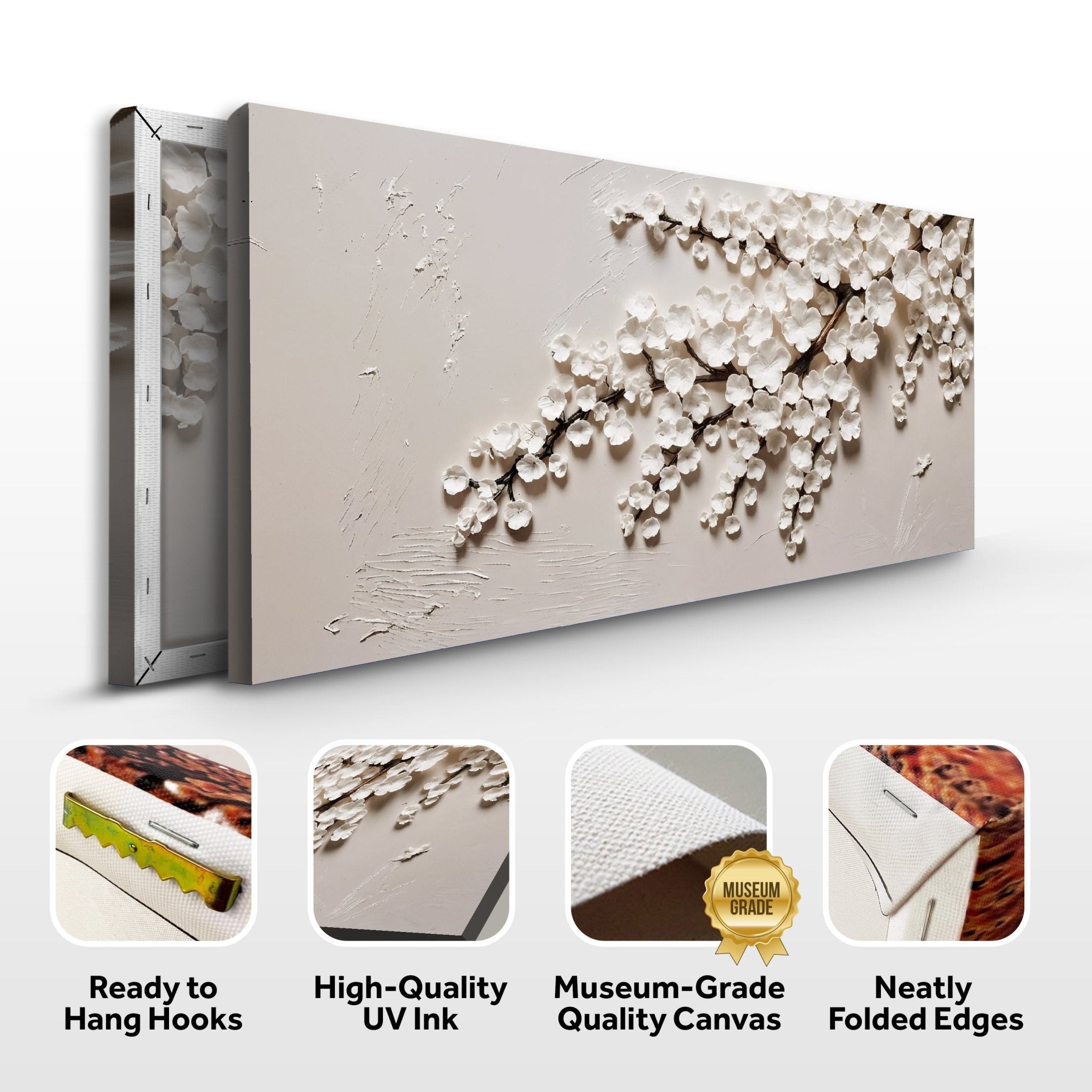 White Cherry Blossom Wall Art - Two & Gathered