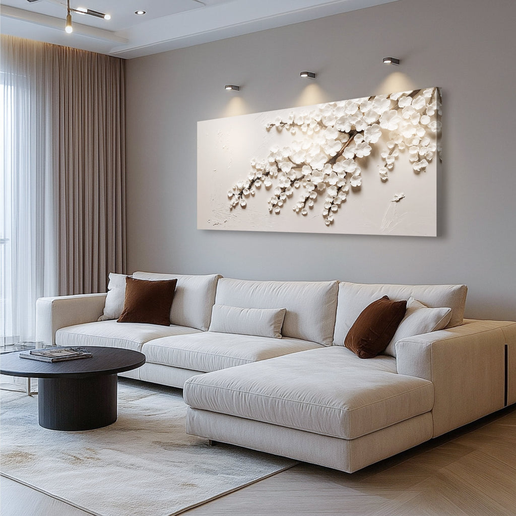 White Cherry Blossom Wall Art - Two & Gathered