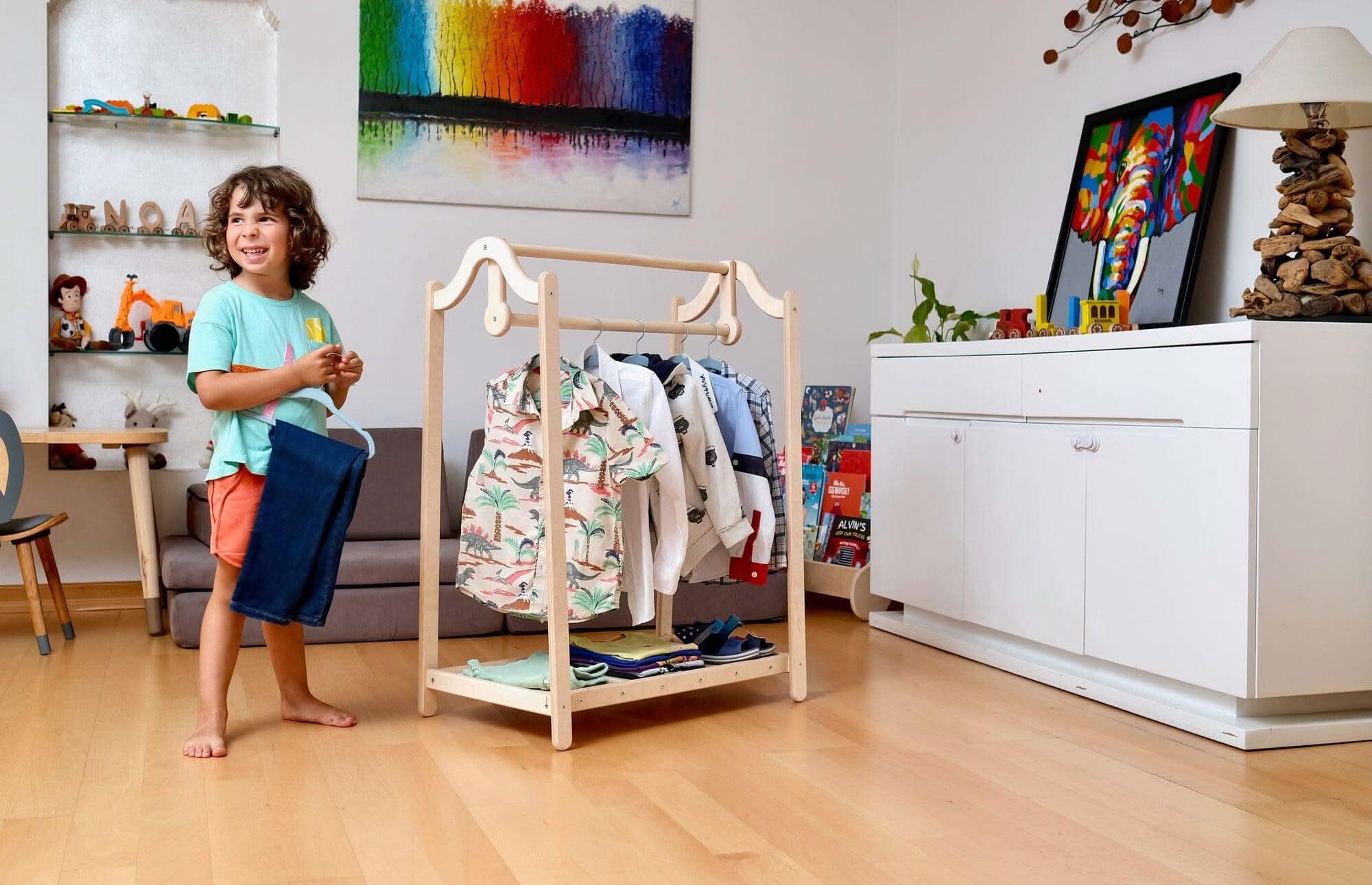 Wooden Kids Clothing Rack - Two & Gathered
