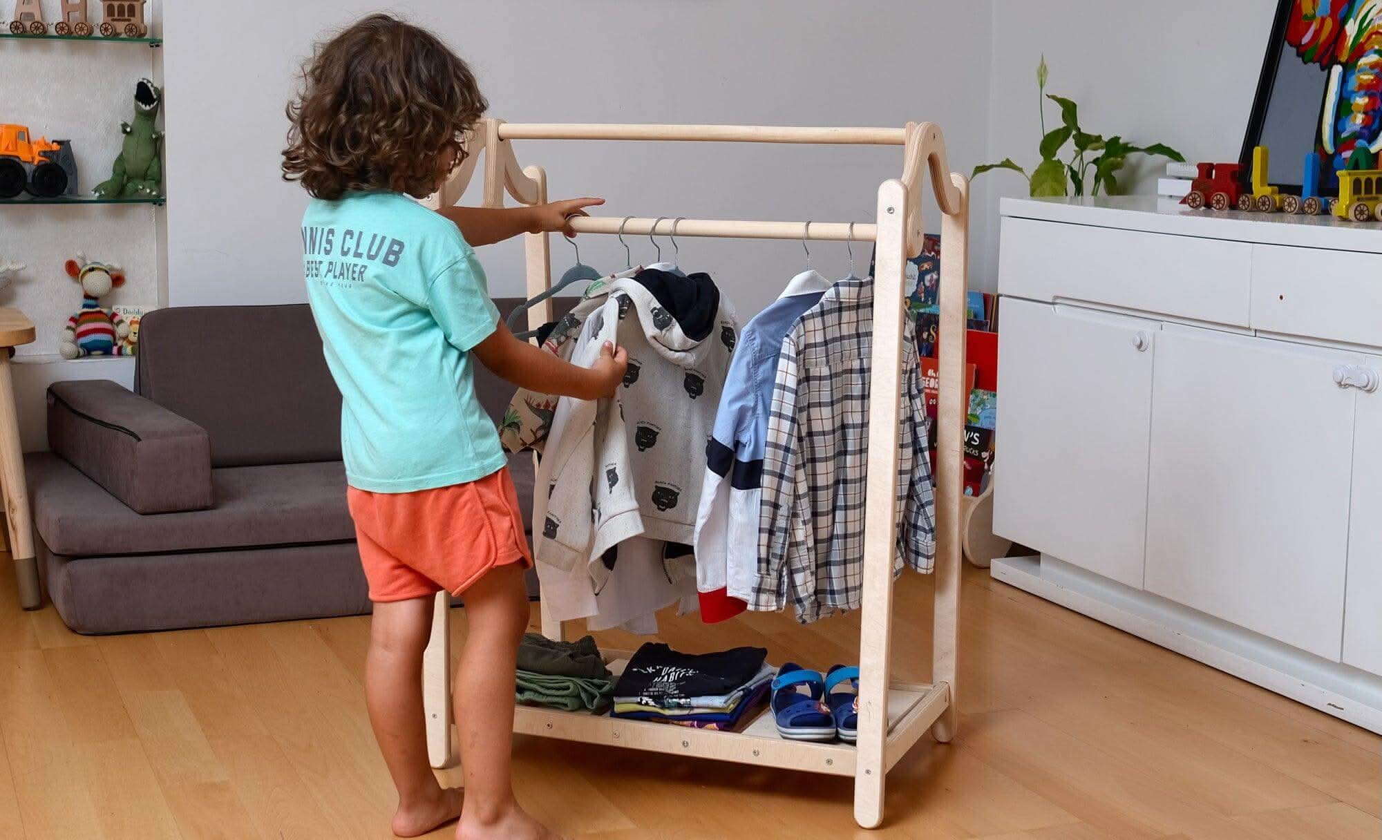 Wooden Kids Clothing Rack - Two & Gathered