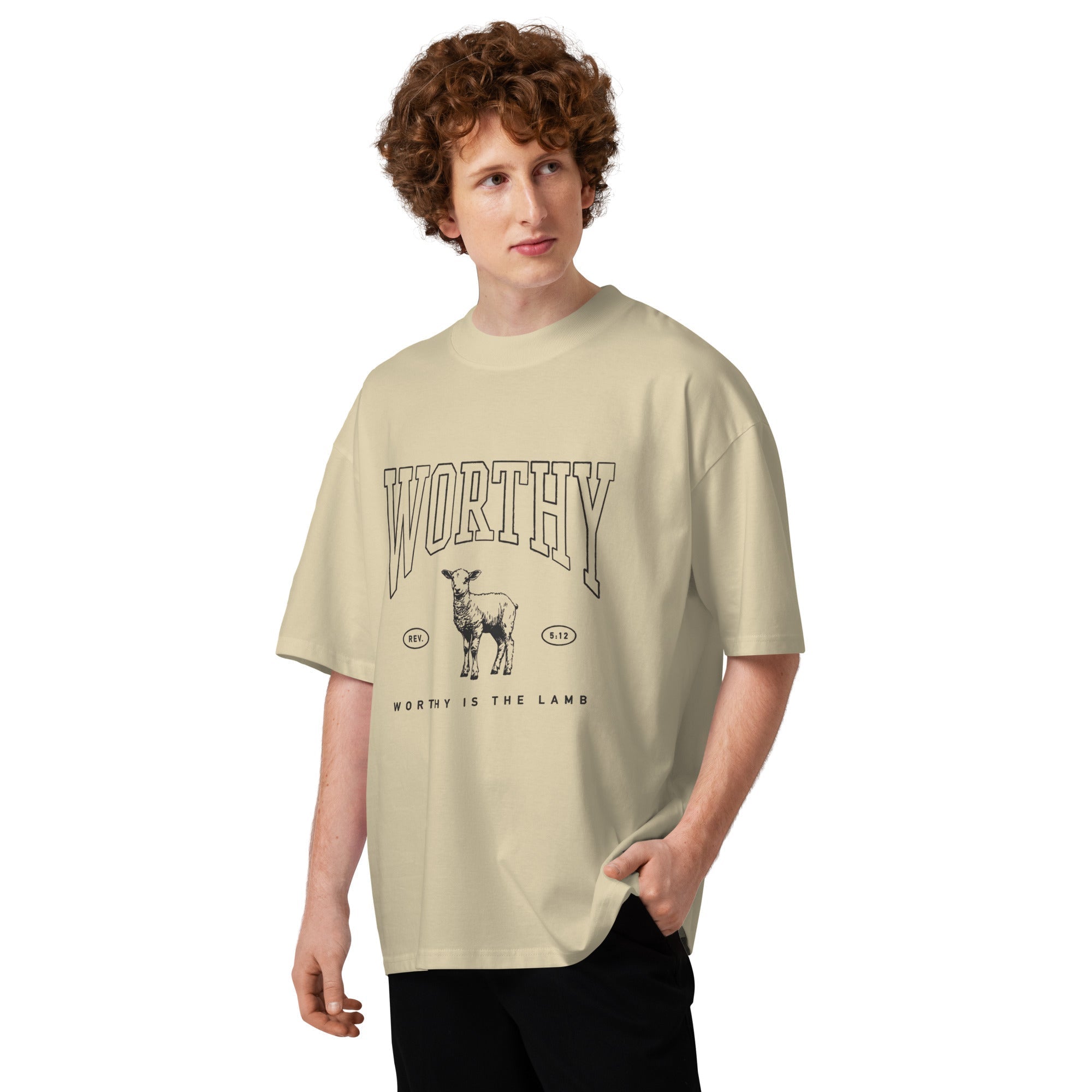 Worthy Unisex oversized high neck t-shirt - Two & Gathered