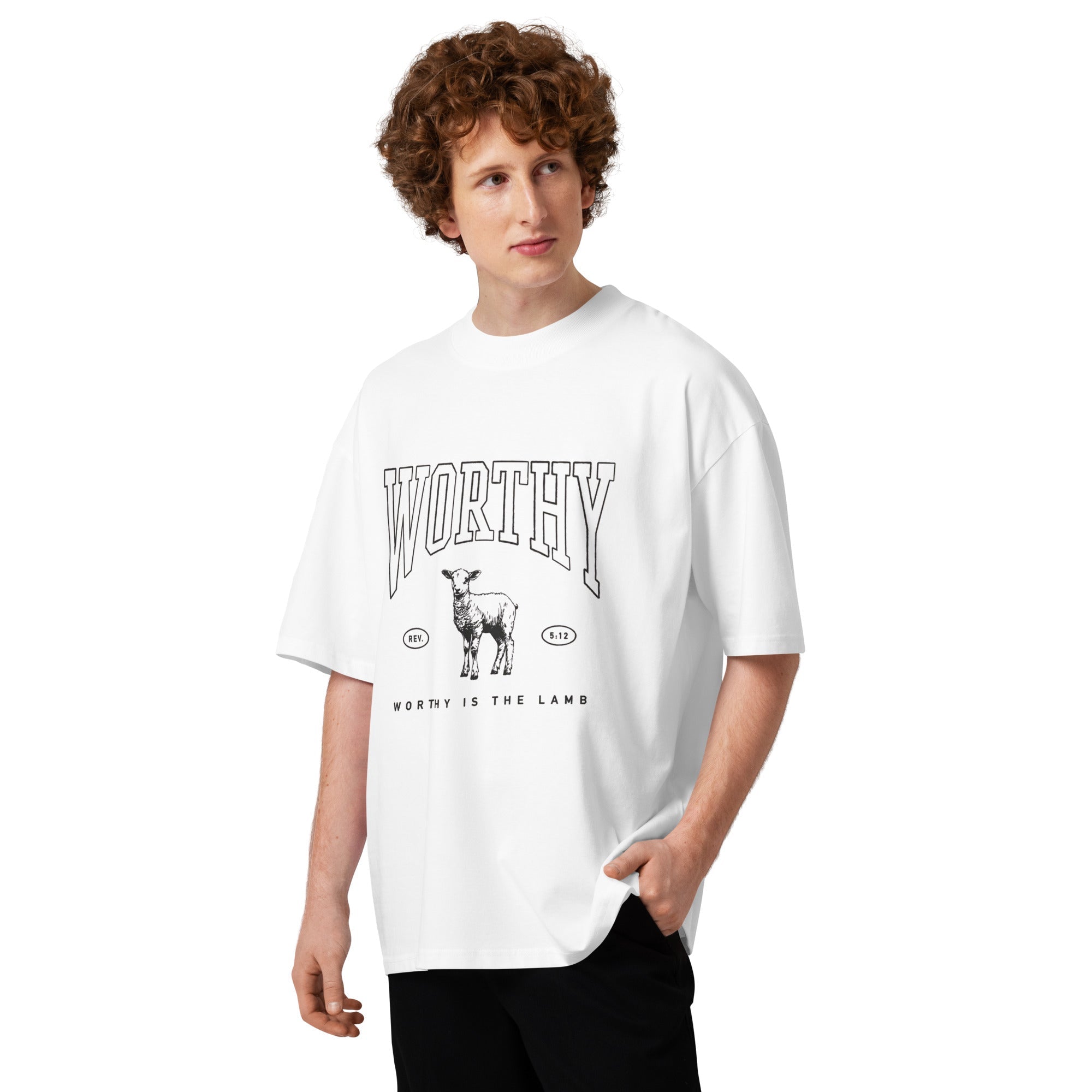 Worthy Unisex oversized high neck t-shirt - Two & Gathered