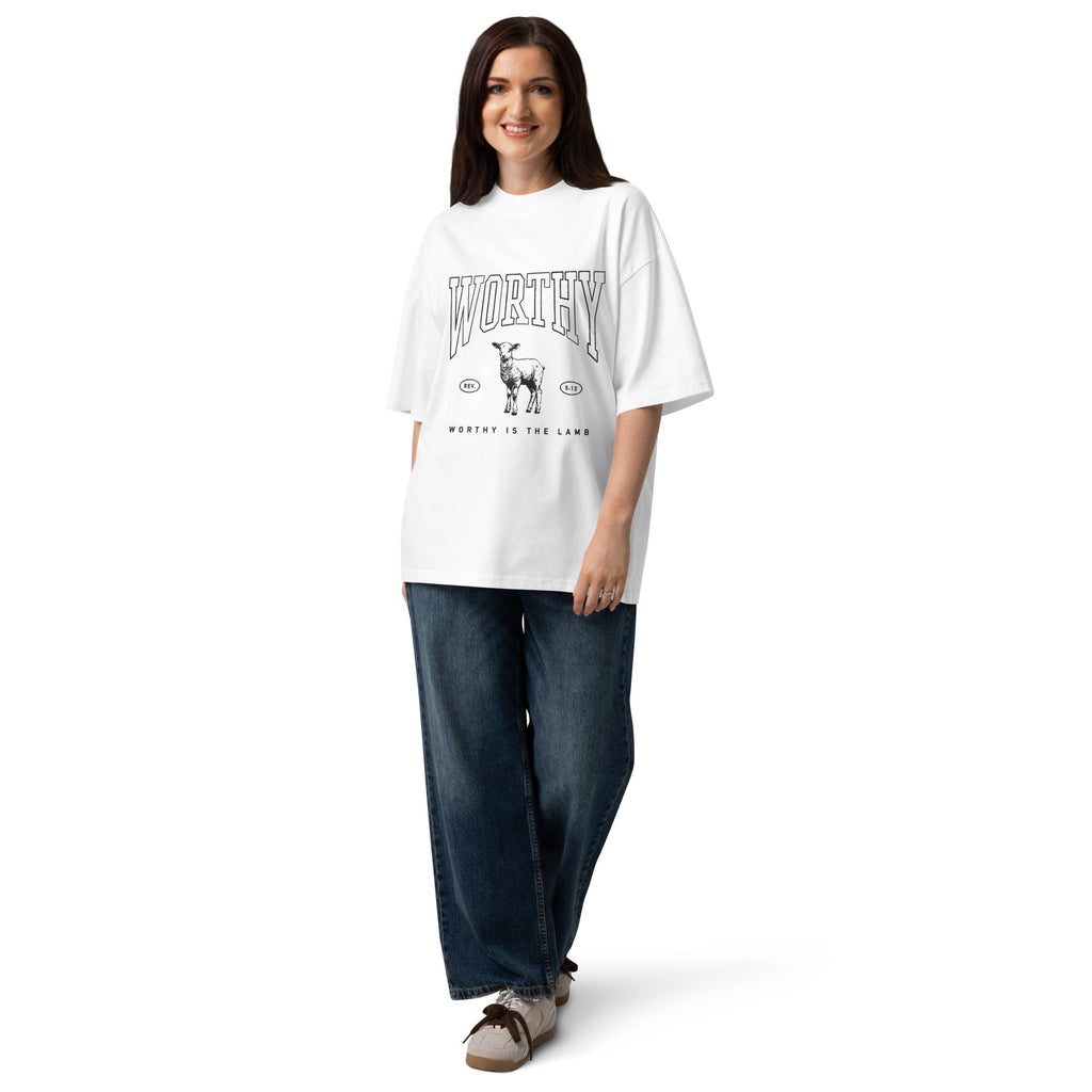 Worthy Unisex oversized high neck t-shirt - Two & Gathered