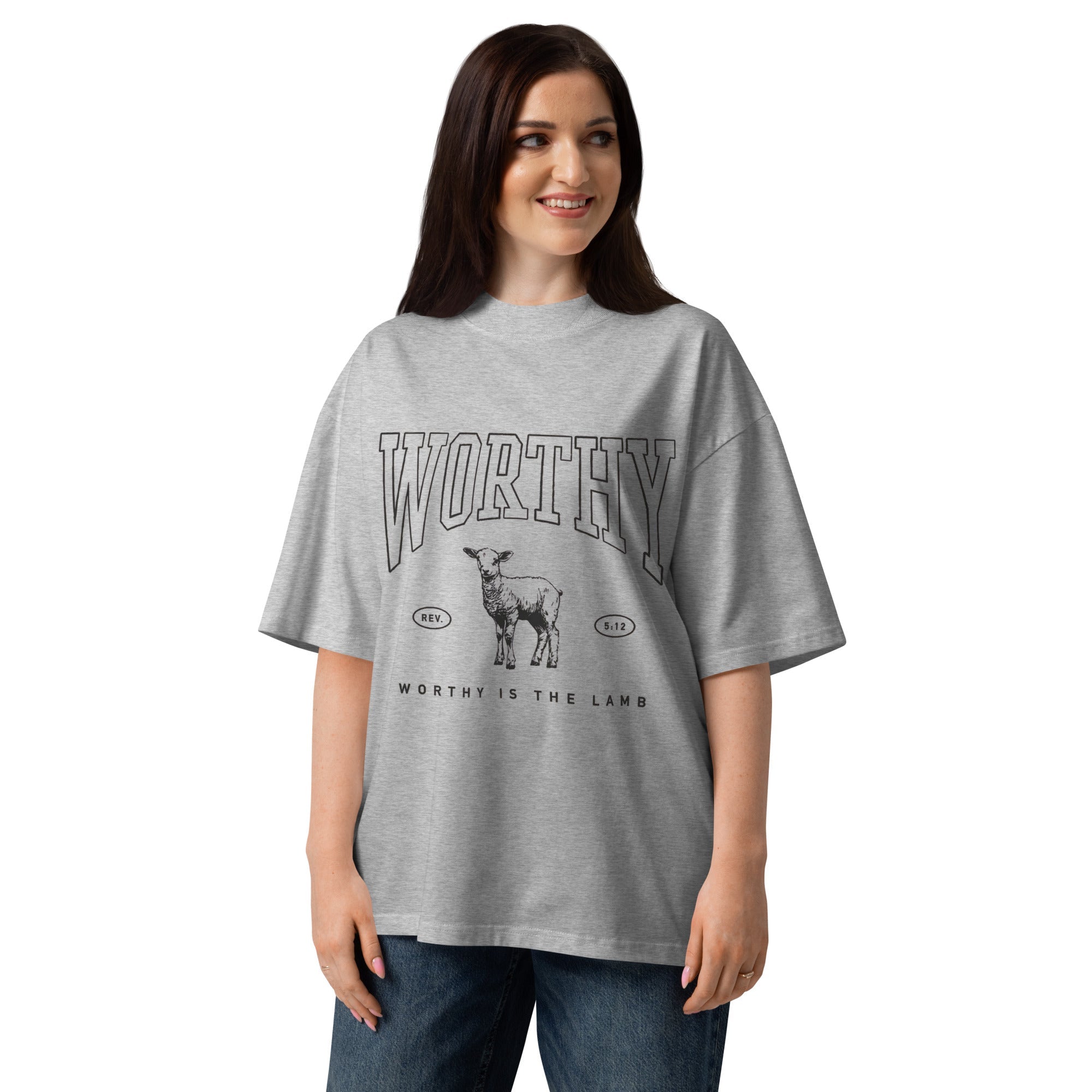 Worthy Unisex oversized high neck t-shirt - Two & Gathered