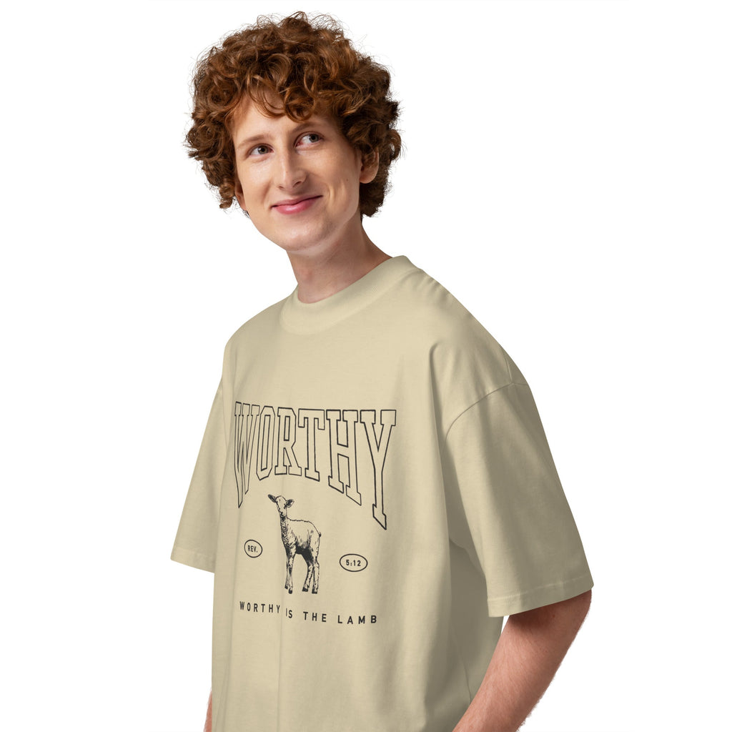 Worthy Unisex oversized high neck t-shirt - Two & Gathered