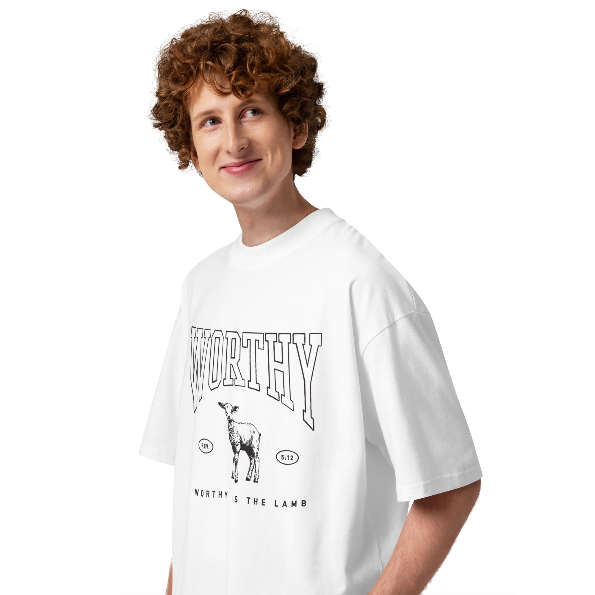 Worthy Unisex oversized high neck t-shirt - Two & Gathered