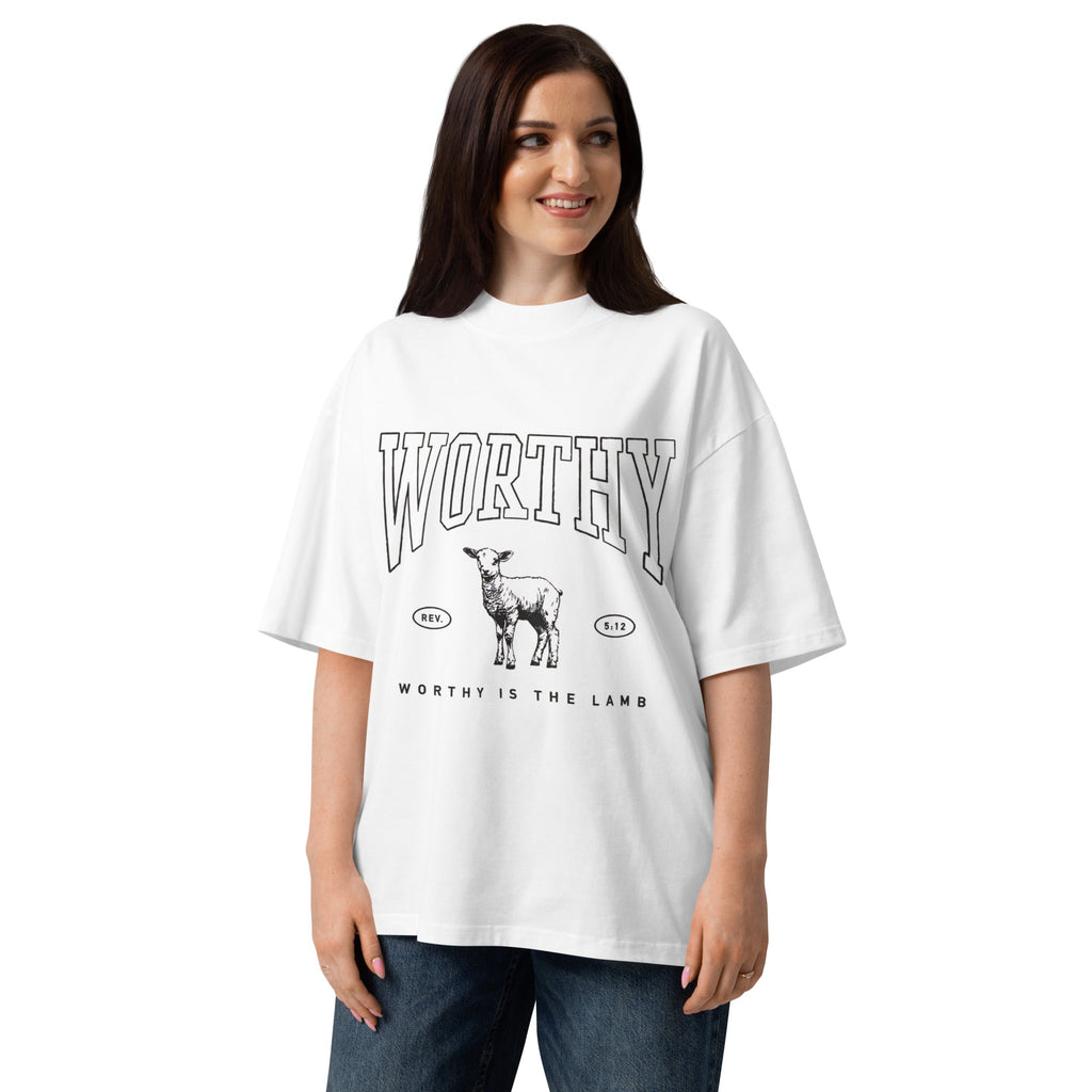Worthy Unisex oversized high neck t-shirt - Two & Gathered