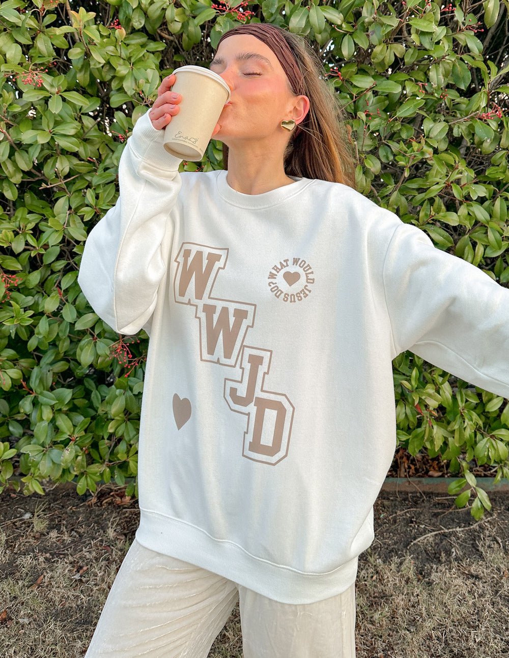 WWJD Varsity Unisex Crewneck - Two & Gathered