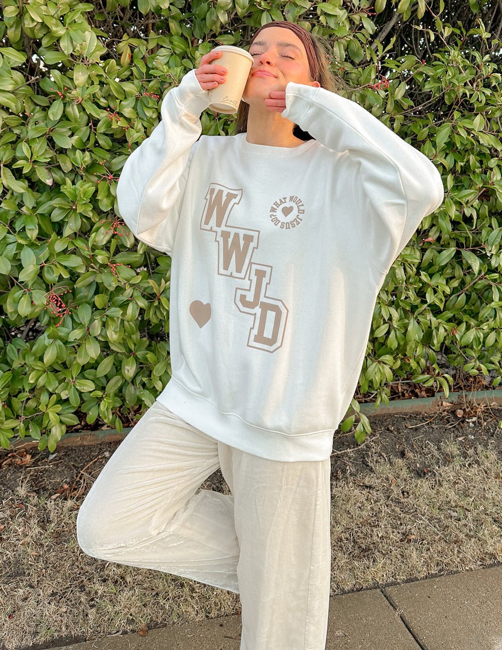 WWJD Varsity Unisex Crewneck - Two & Gathered